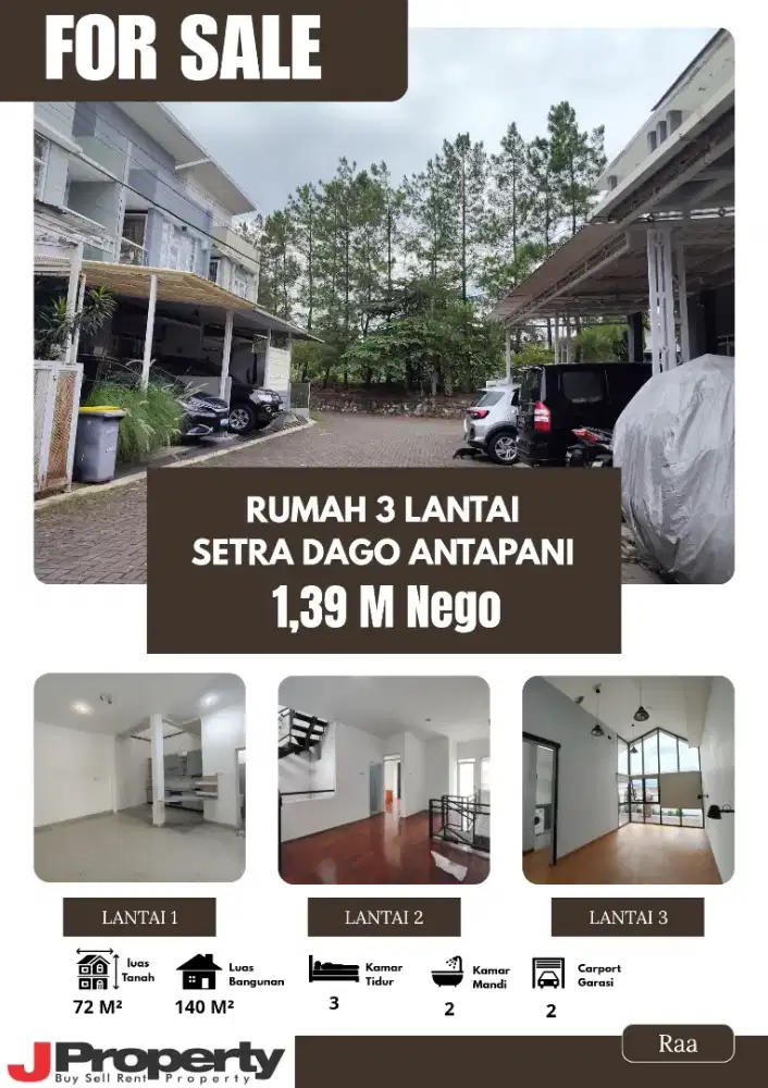 BARANG LANGKA RUMAH 3 LANTAI SETRA DAGO ANTAPANI BANDUNG