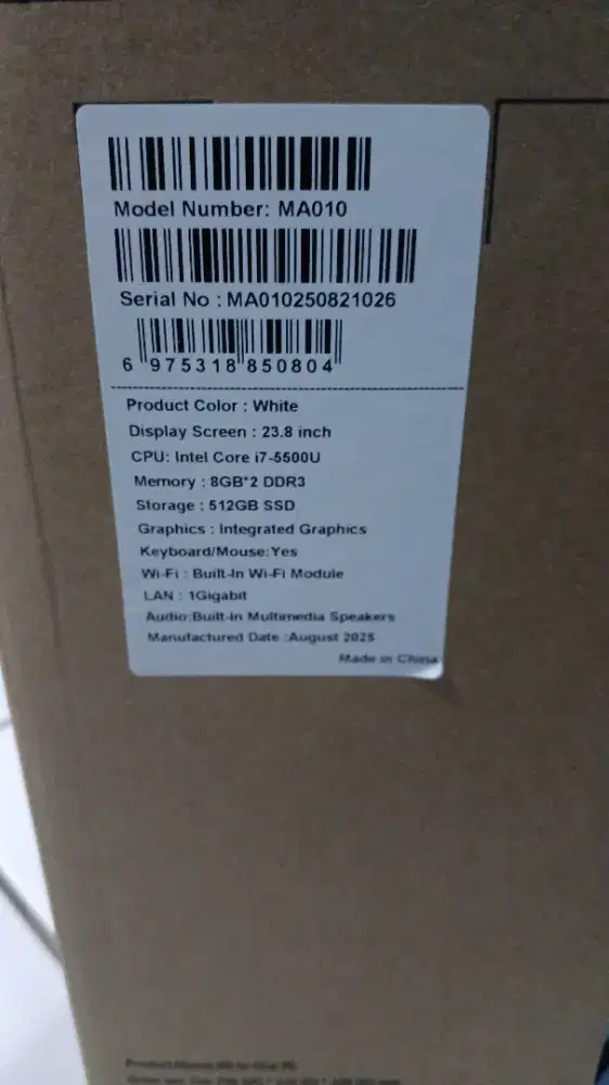 PC AIO 24 Core i7 RAM 16GB / SSD 512GB - Putih Elegan (Siap Pakai)