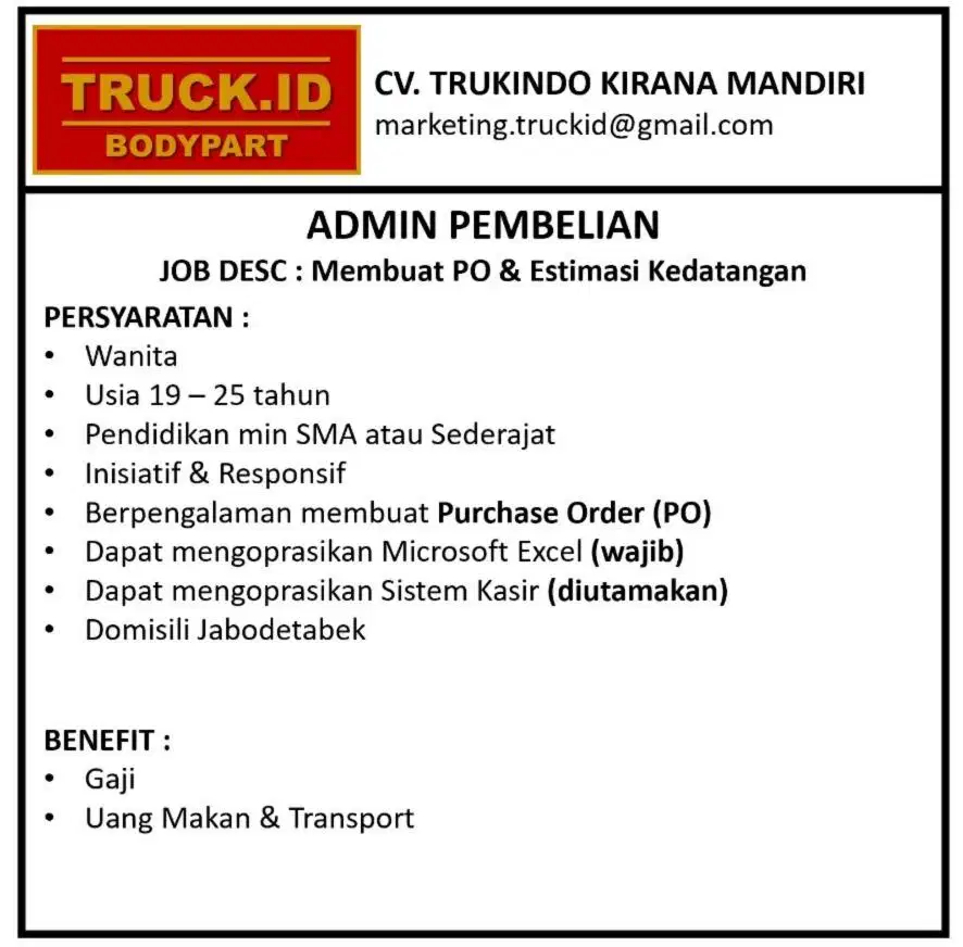 Admin Purchasing / Pembelian