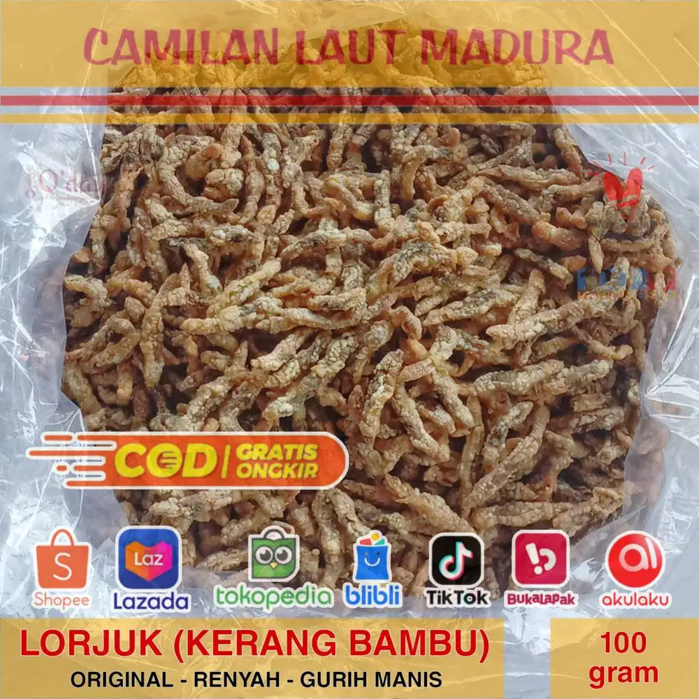 Camilan Laut Madura Lorjuk Kerang Bambu Asli Tanpa Tepung Renyah Gurih
