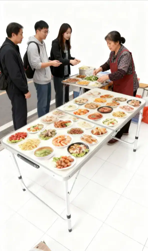 Meja Lipat Koper CFD retak halus barus dus foam