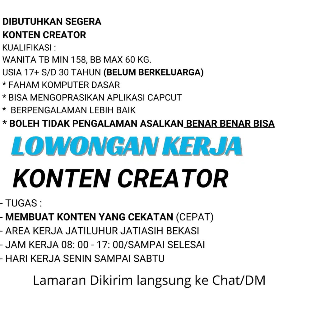 LOKER CONTENT CREATOR ONLINE SHOP