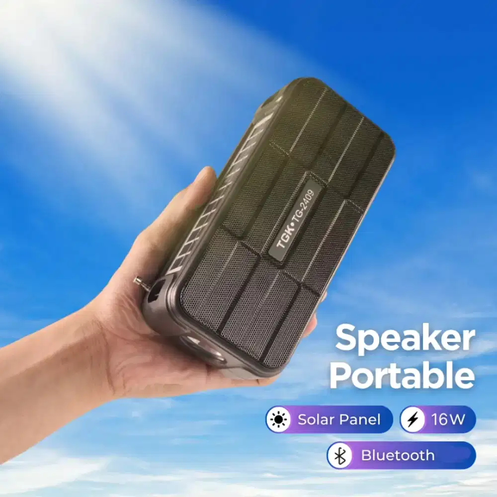 Speaker Bluetooth Portable Solar Panel FM Radio with LED Light 16W