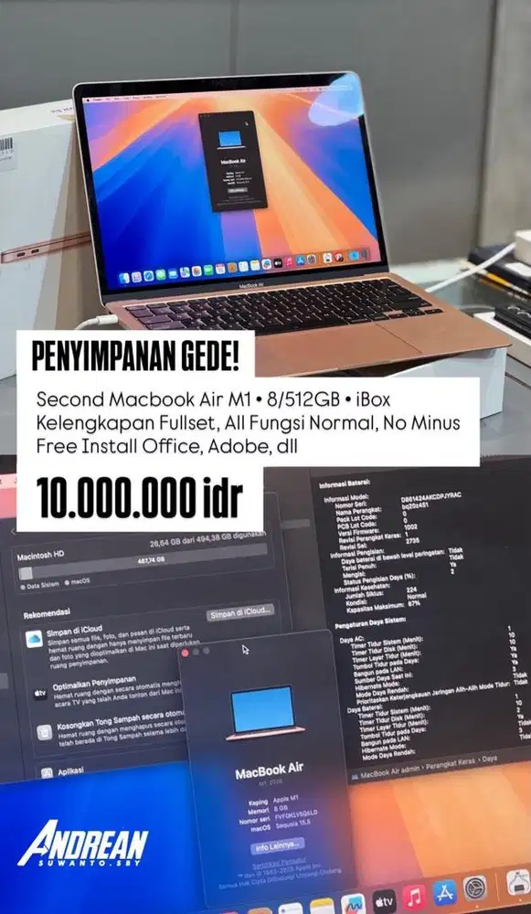 Second Mac Air M1 8/512 GB iBox