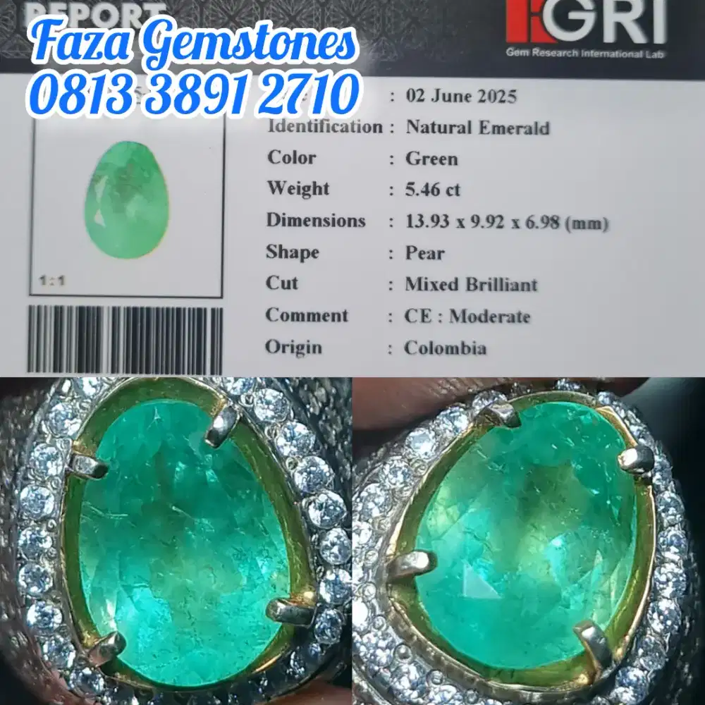 Emerald Zamrud Colombia, Berat ideal 5 ct up,Christal,Harga Terjangkau