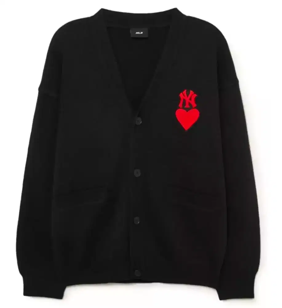 Cardigan MLB NY Heart Hitam Ori