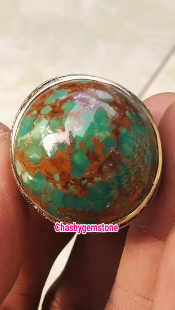Batu Pirus Persia serat emas-Cincin Pirus Persia serat jala urar emas