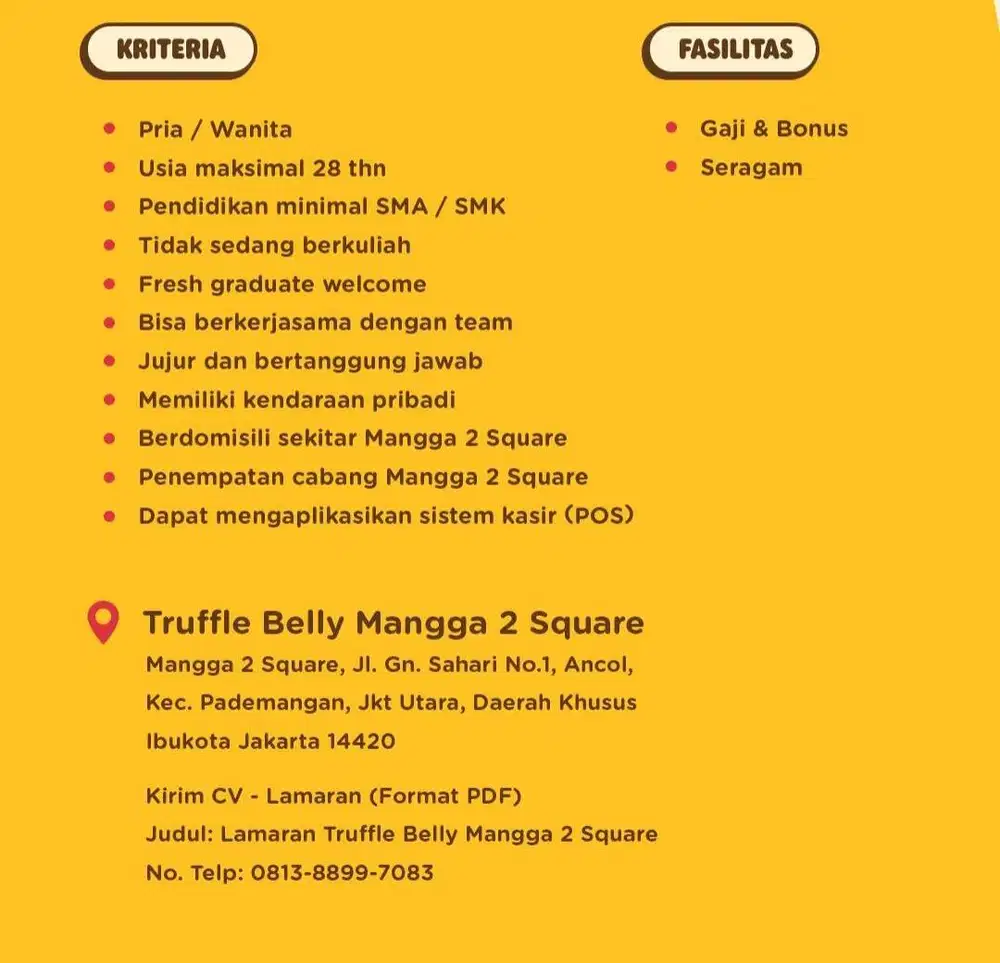 Lowongan truffle belly