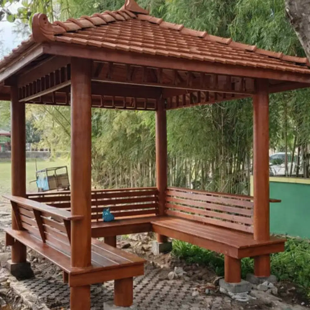 Gazebo Kayu Kelapa 2x2 Meter – Harga Lebih Hemat – Bisa Custom
