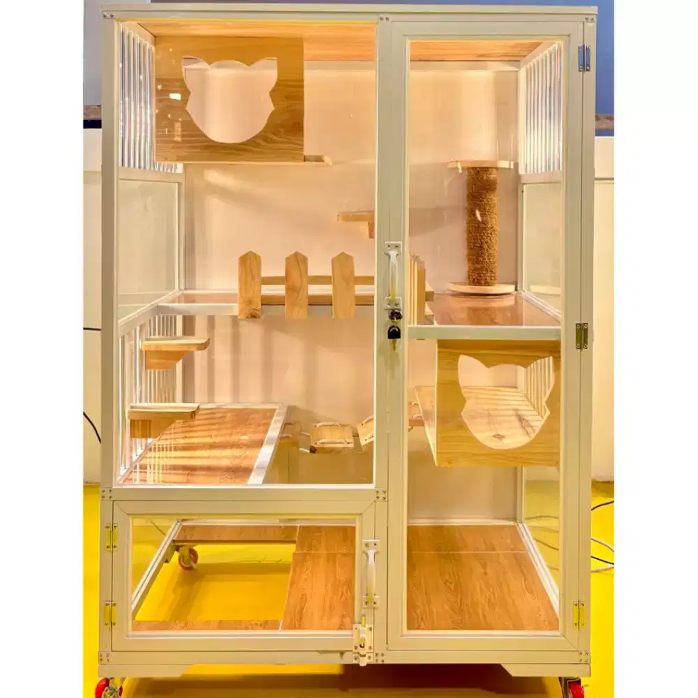 Kandang kucing alumunium premium