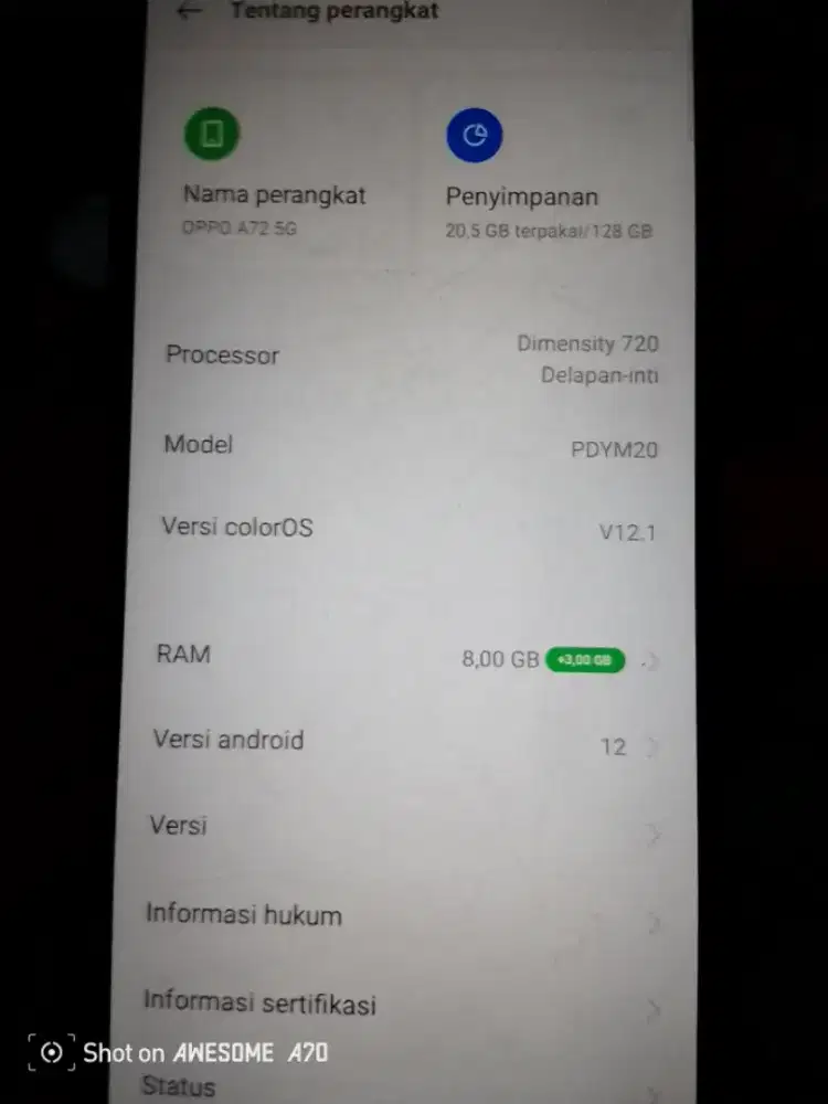 JUAL AJAH KARNA DAH GANTI BARU OPPO A72 5g