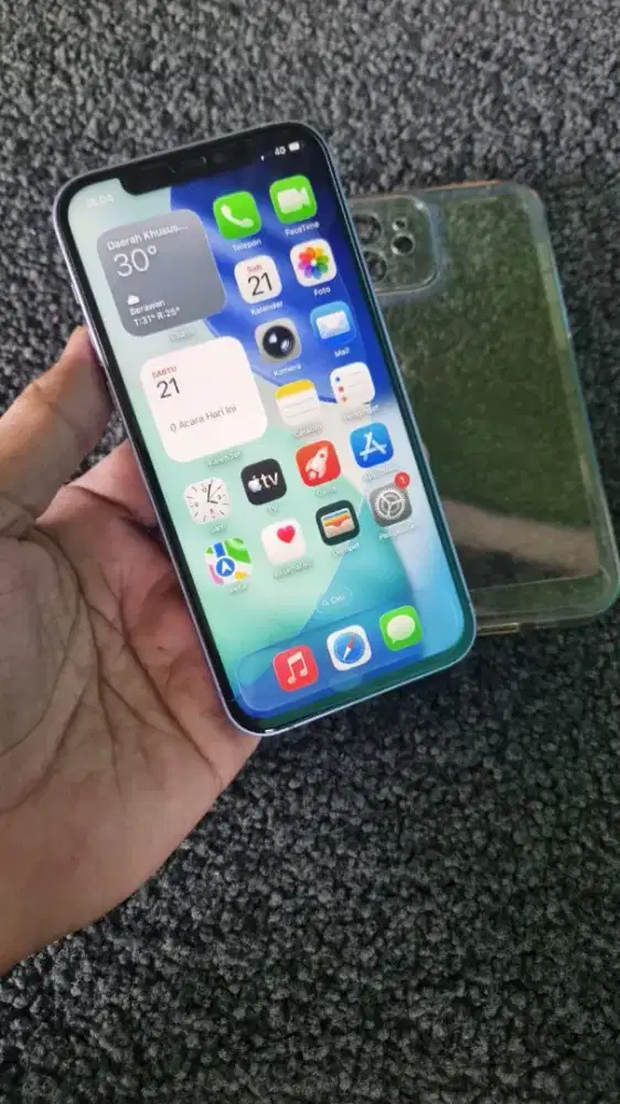 iPhone 12 128 gb mulus hp charger all op minus kamera depan burem dkit