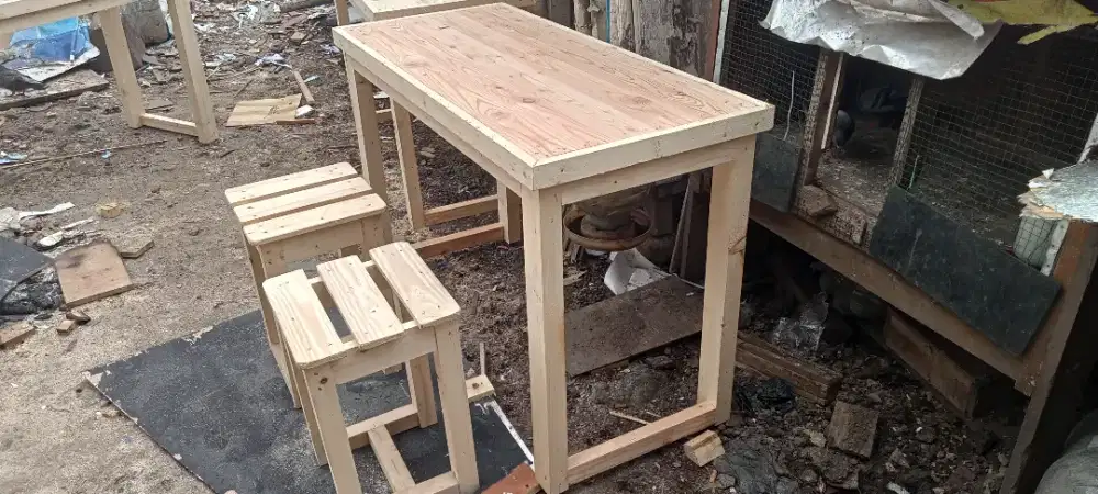 Meja set kayu jati belanda