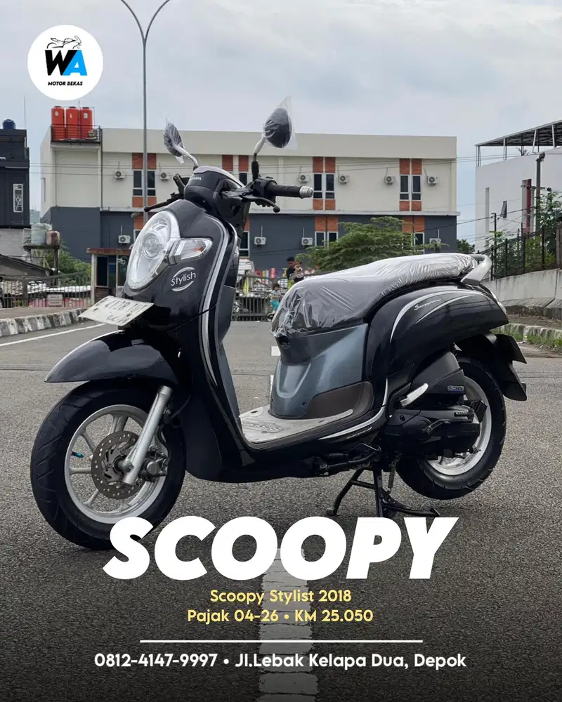 DP 500 RIBU Honda Scoopy Stylist Tahun 2018 Cash/Kredit