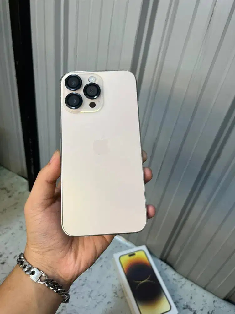 Iphone 14 Promax 256gb Gold, Mulus Fullset