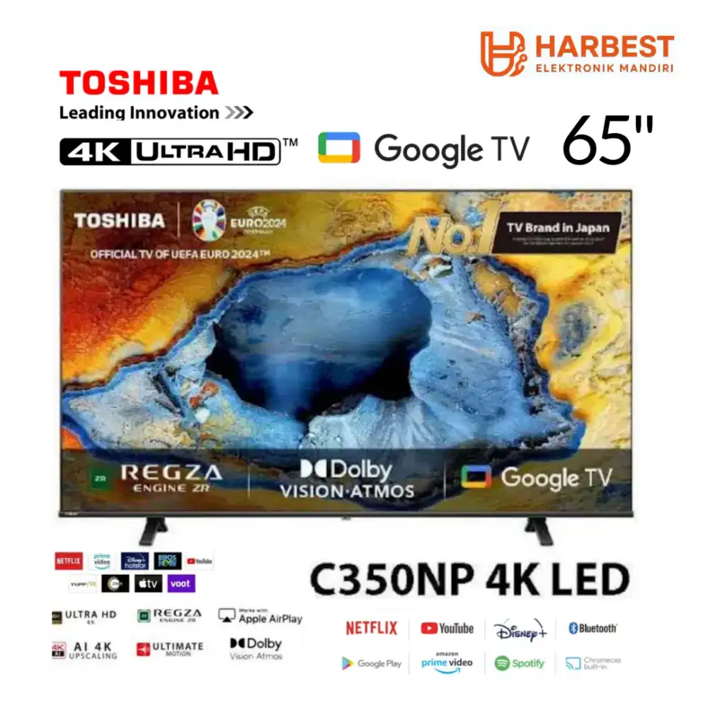 TOSHIBA 4K UHD Smart Google TV 65 Inch 65C350NP REGZA EngineZR & Dolby