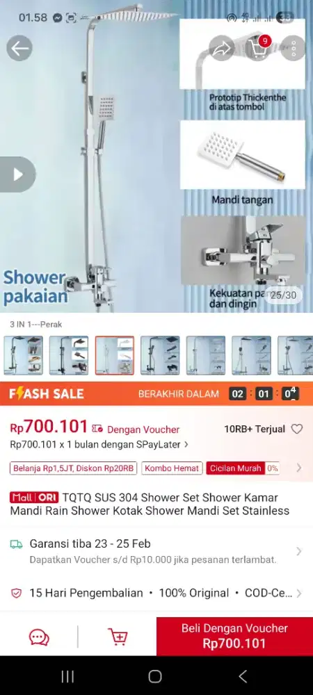 Shower tqtq sus 304 full stainless