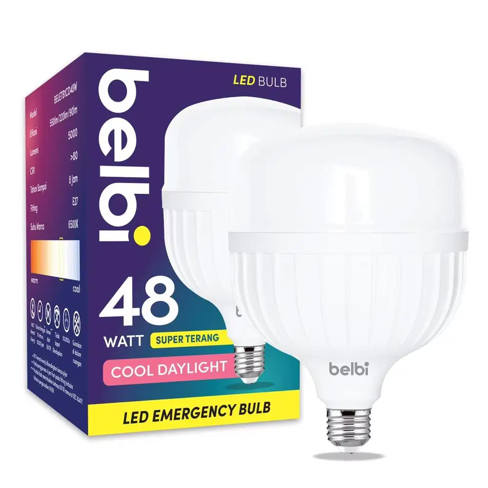 Lampu LED T BLUB BELBI EMERGENCY 48 WATT