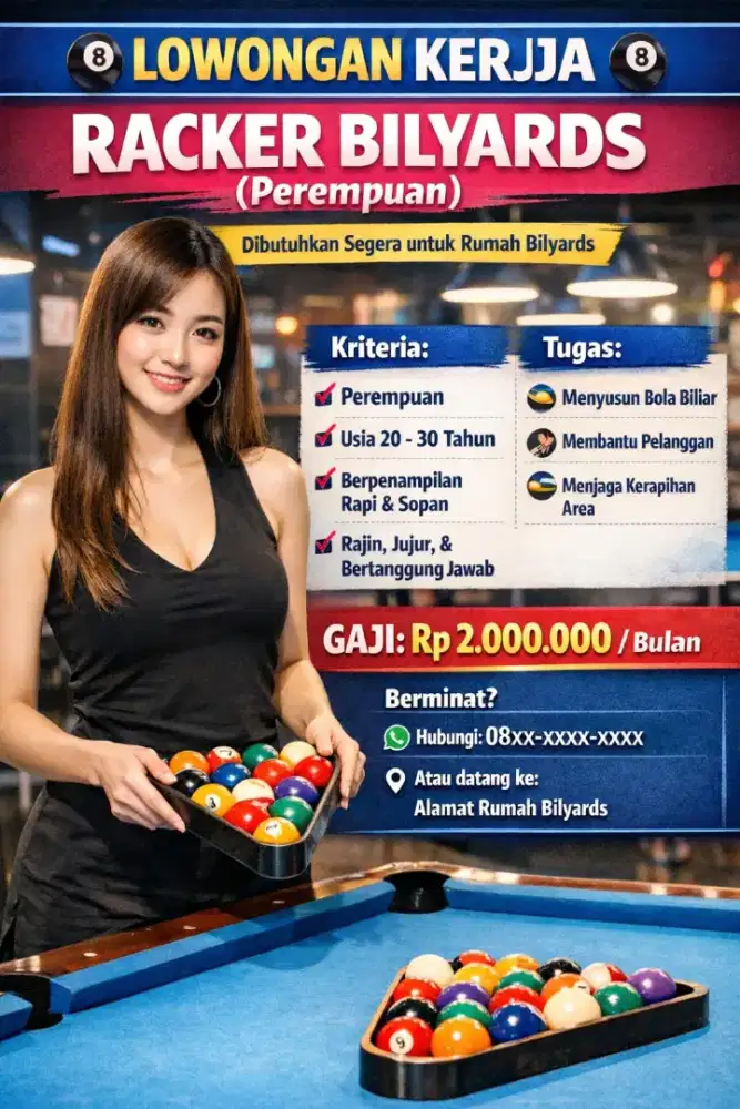 Di butuhkan racker cewek