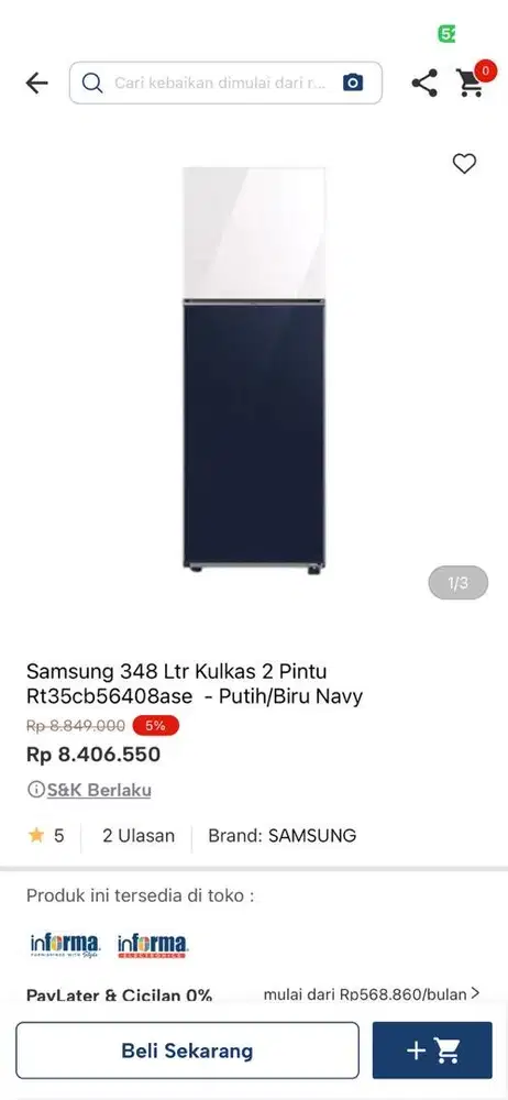 kulkas samsung 2 pintu