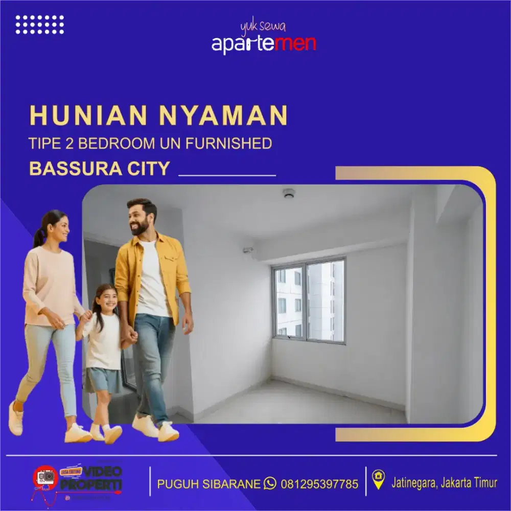 Tipe 2 Kamar Kosongan Apartemen Bassura City sewa 6 Bulan