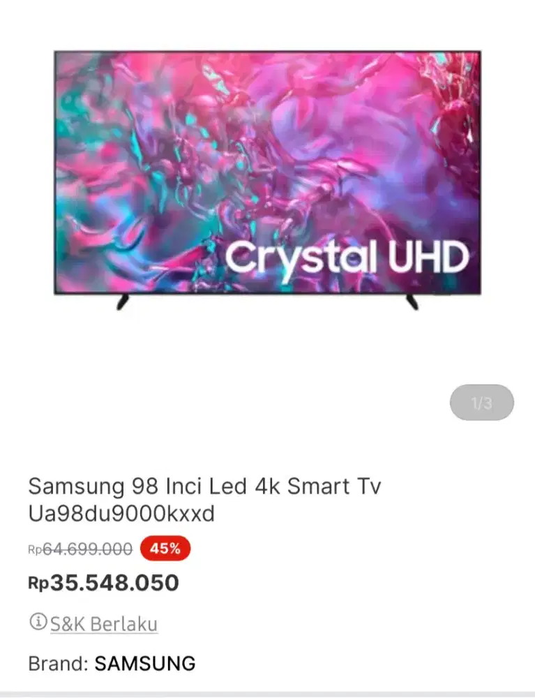 PROMO MANTAP 98INCH TERBATAS