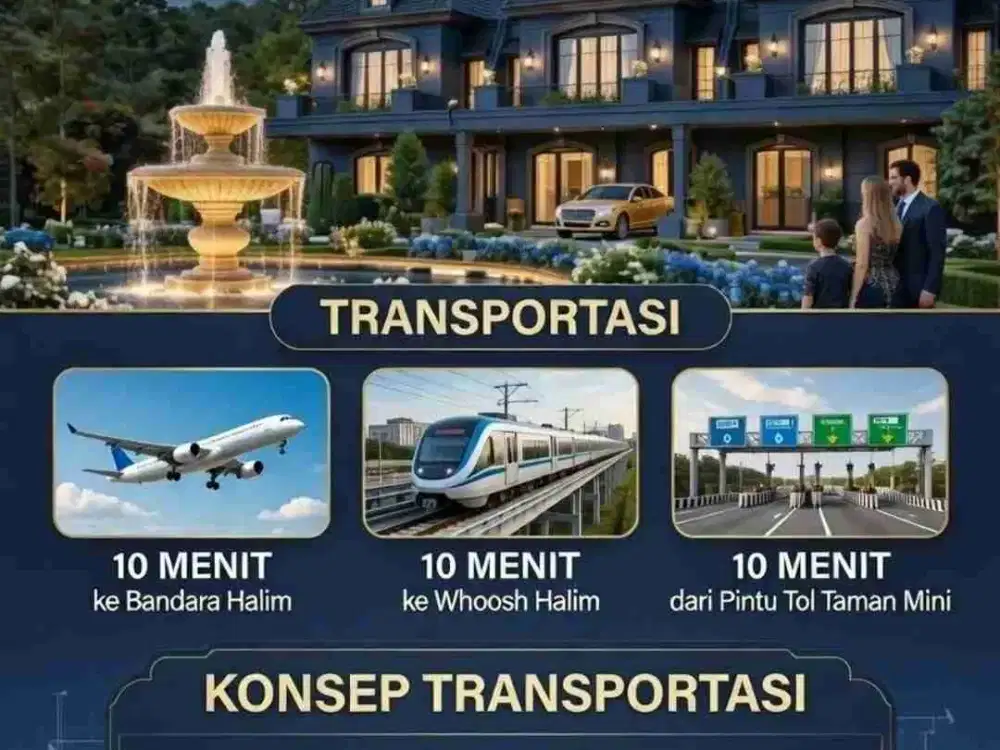 PERUMAHAN DEKAT BANDARA, LRT, AKSES LEBAR, WHOOSH, TRANSJAKARTA, PINTU TOL