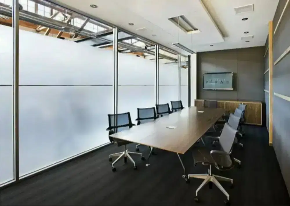 Kaca film rumah, kantor, gedung dan sticker kaca es sunblast buram