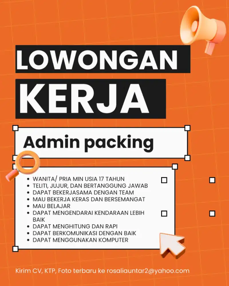 LOKER ADMIN PACKING OLSHOP