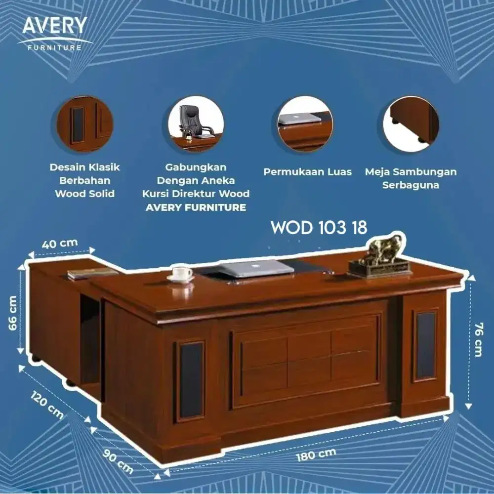 Meja Kayu Eksekutif Avery WOD 103