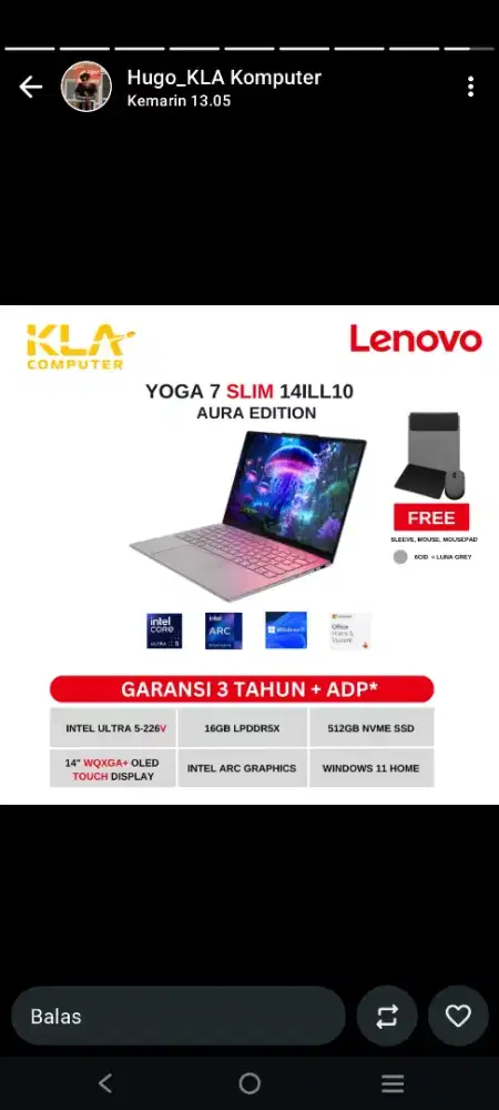 Ready Laptop Lenovo Yoga 7 2 in1 Promo Cashback & Cicilan bunga ringan