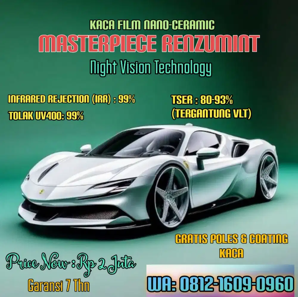 Kacafilm premium masterpiece Renzu mint (tolak panas 99%)