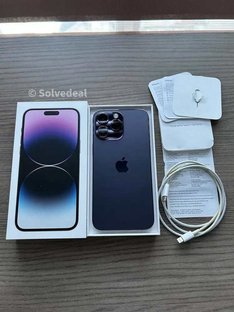 iPhone 14 Pro Max 256GB Deep Purple Resmi Indonesia iBox Mulus Fullset