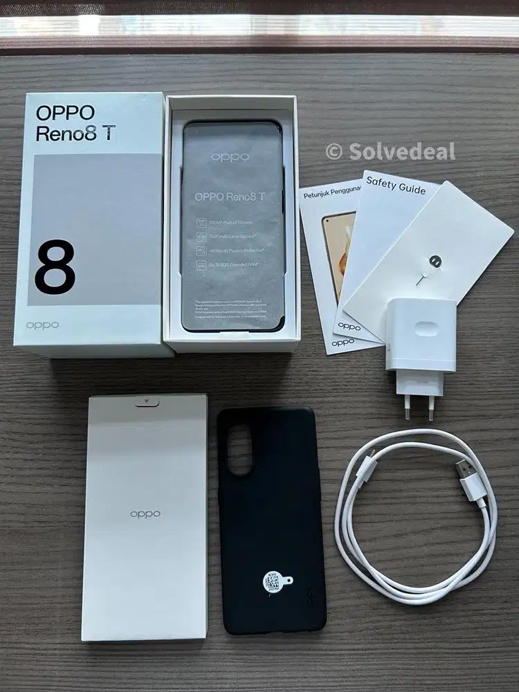 Oppo Reno 8T 8GB/256GB Hitam Mulus Like New, Resmi Indonesia, Fullset