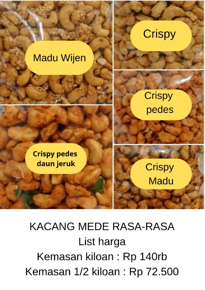 Camilan Sehat Kacang mete oven Rasa-Rasa