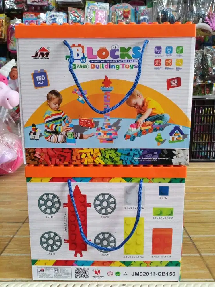 mainan anak block susun isi 150pcs
