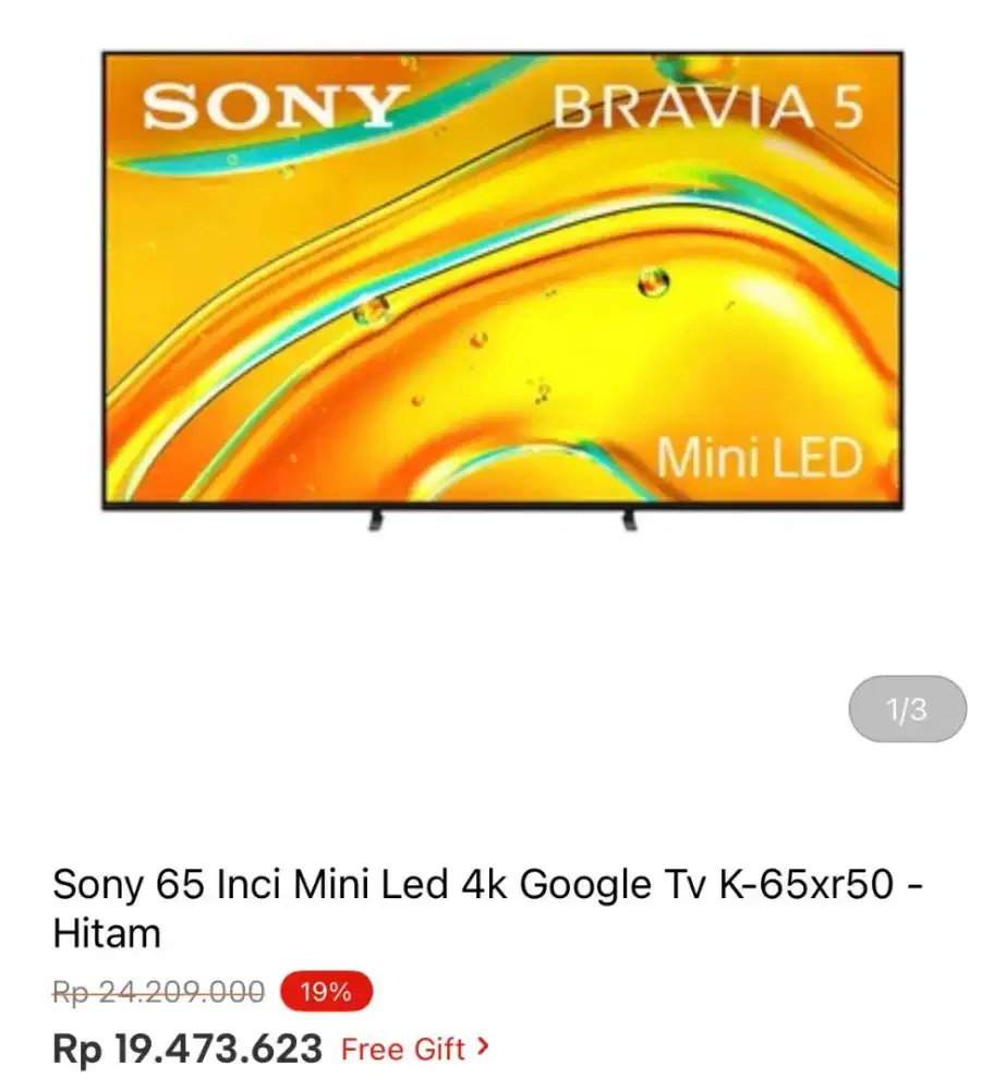 SONY 65 INCI MINI ELD 4K GOOGLE TV K-65XR50