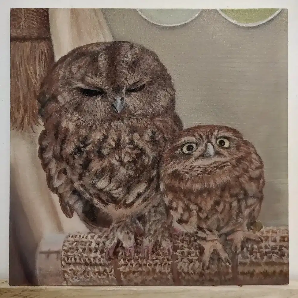 Lukisan Burung Hantu Vivi dan Chocobo