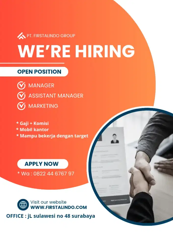 lowongan kerja marketing / assistant manager