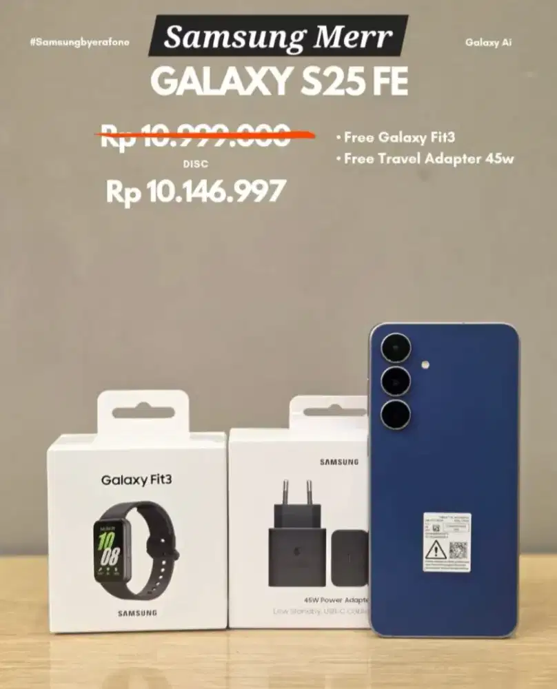 SAMSUNG GALAXY S25FE FREE FIT 3 + TRAVEL ADAPTER 45W