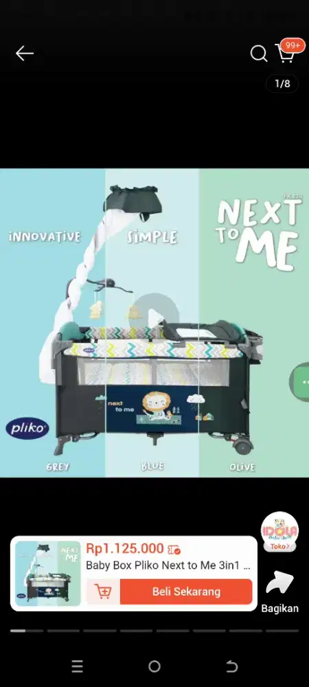 Tempat tidur bayi merk pliko