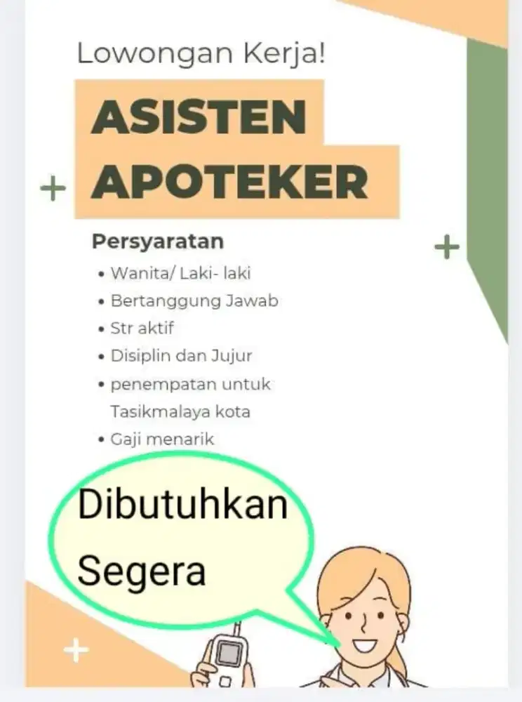 Dicari asisten apoteker
