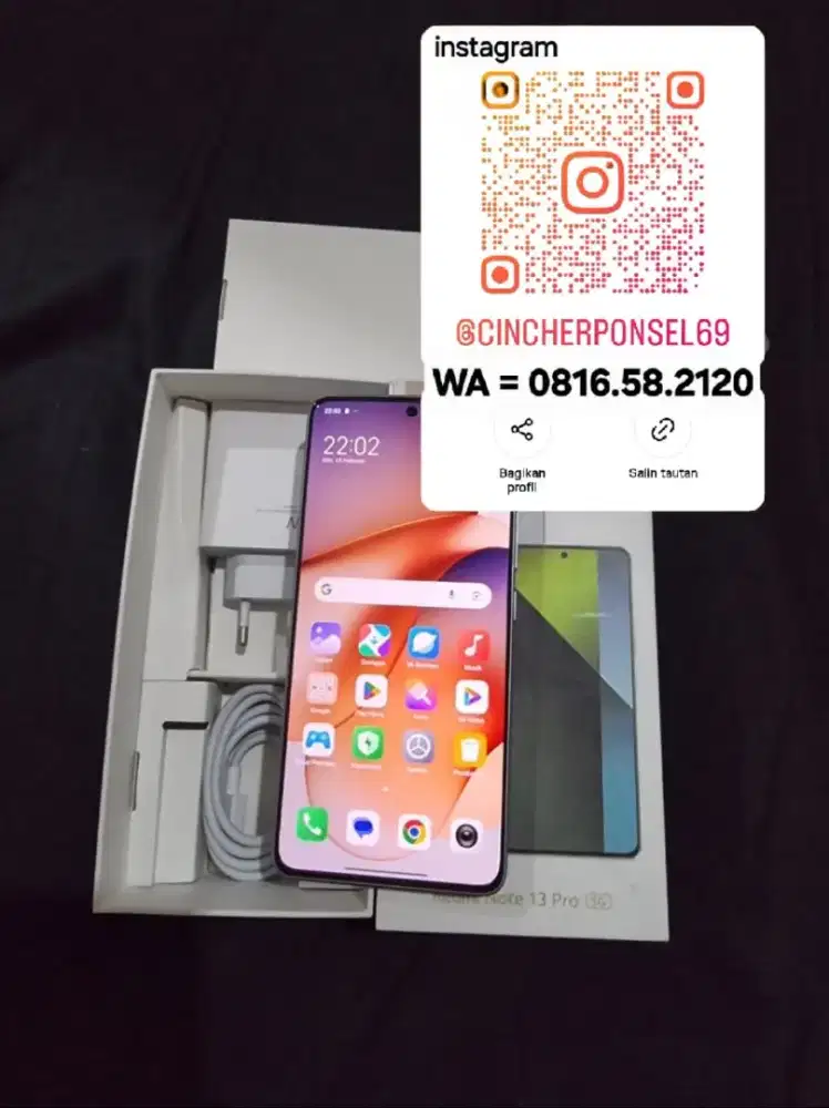 Jual hp siap pakai REDMI NOTE 13 pro 5g 8/256 istimewa likenew
