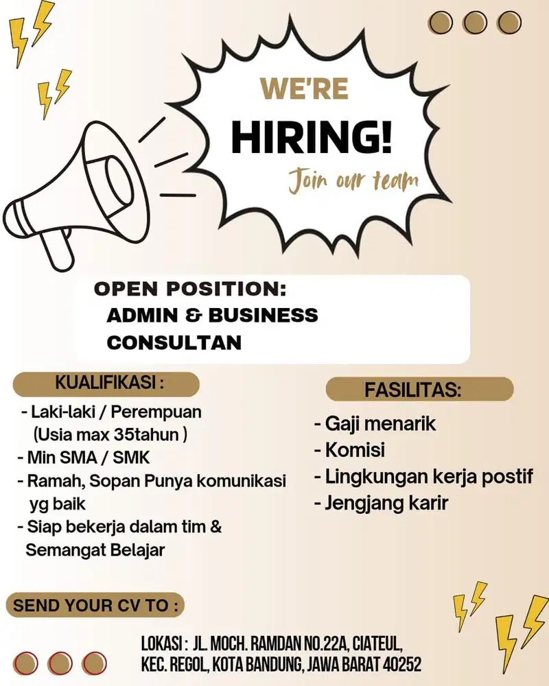 LOKER BANDUNG ADMIN CONSULTANT