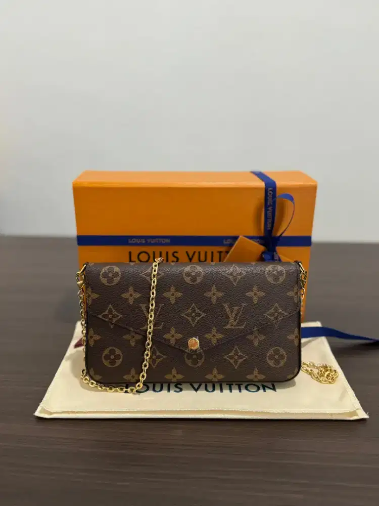 Louis Vuitton clutch felicie monogram slingbag kanvas kulit