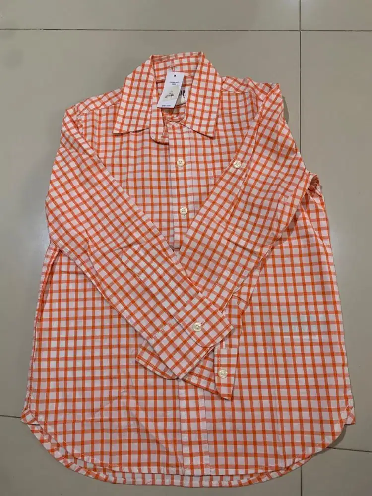 Kemeja Kotak Orange Gap