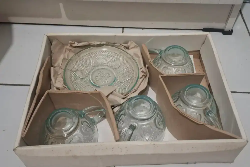 Cangkir set rosemary bahan kaca