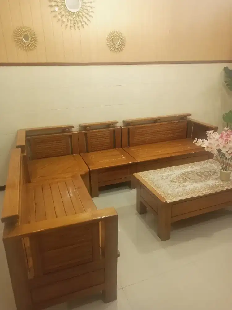 Kursi meja kayu jati