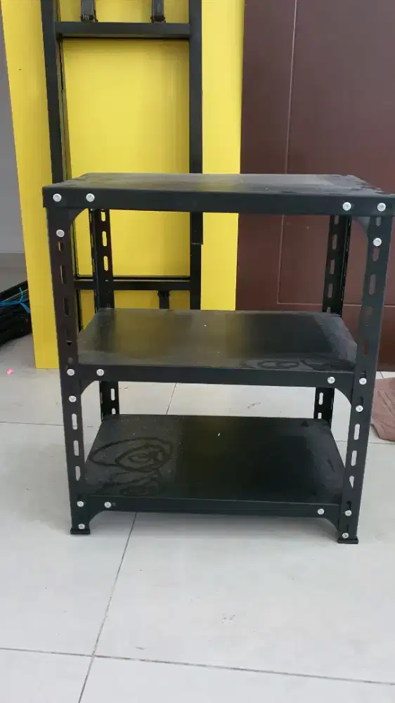 Meja rak 2 susun  kecil besi siku