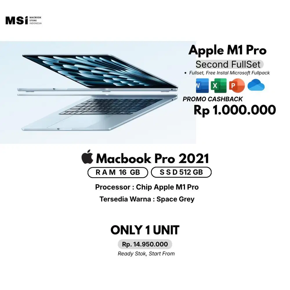 MacBook Pro 2021 — RAM 16GB / 512GB SSD — M1 Pro — Mulus & Siap Pakai